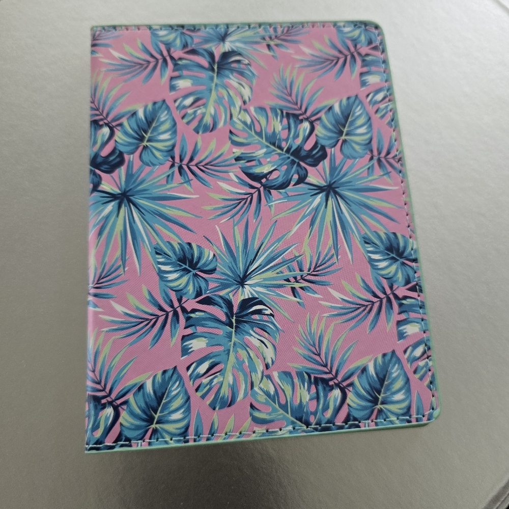 Alchemy Pink and Blue Bling Tropical Passport Case - Picture 8 of 9